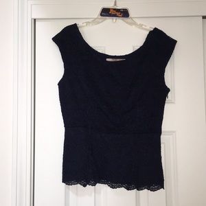 Navy Blue Lace Blouse Forever 21